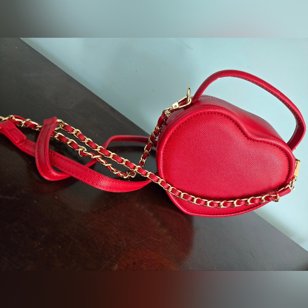 Red Heart-Shaped Women's Bag